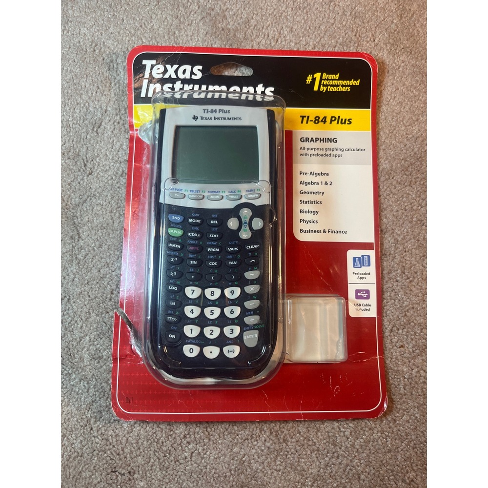 Texas Instruments TI-84 Plus Graphing Calculator Black Silver Student Tool